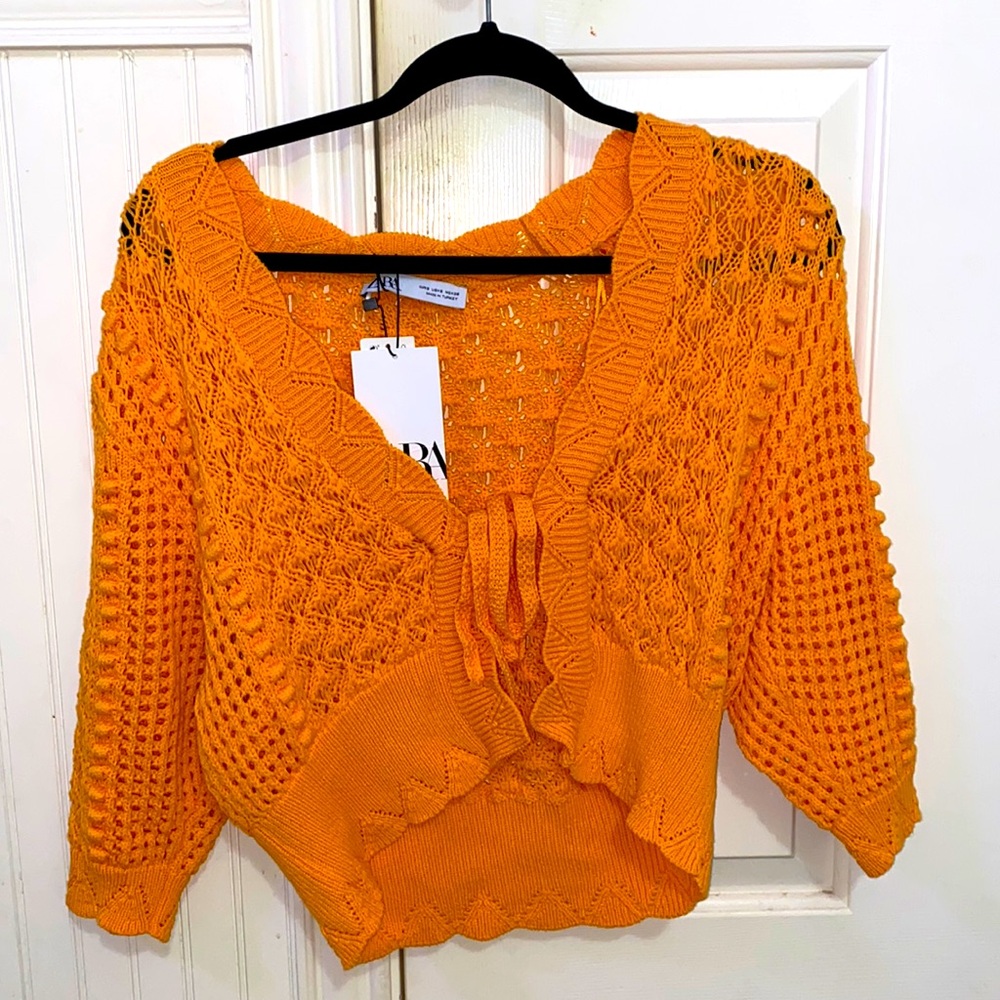 Orange Crochet Zara Cardigan (brand new!)